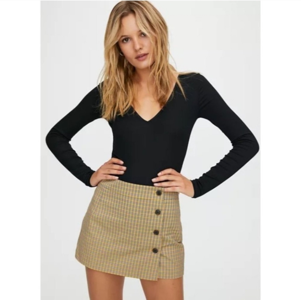 Sunday Best Mustard Plaid Skort Size 6